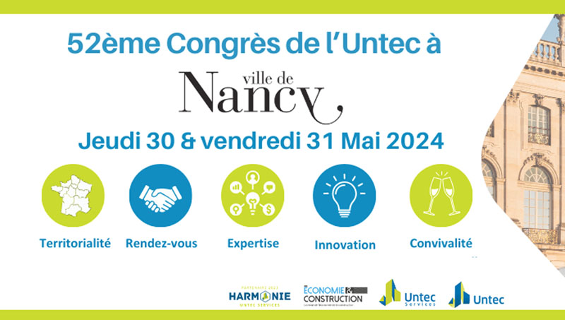 Banière décrivant le 52 éme congrés de l'UNTEC à Nancy